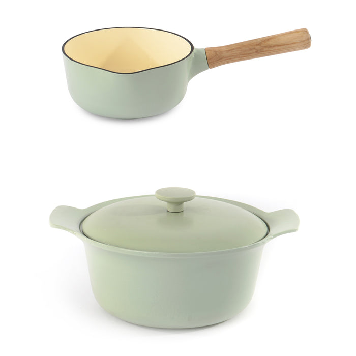 Image 1 of Ron 3Pc Cast Iron Cookware Set , Green