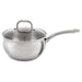 Image 2 of BergHOFF Belly Shape 3pc 18/10 Stainless Steel Fry Pan & Saucepan Cookware Set with Glass Lid