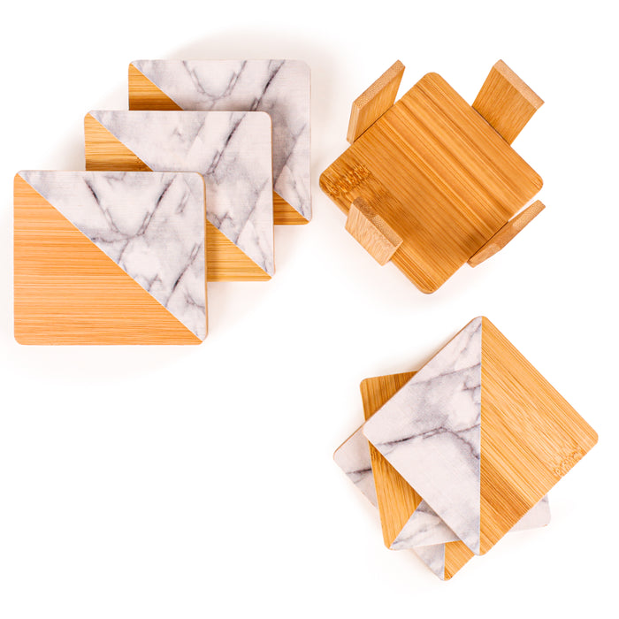 Image 4 of Bamboo 14pc Coasters Set, Square