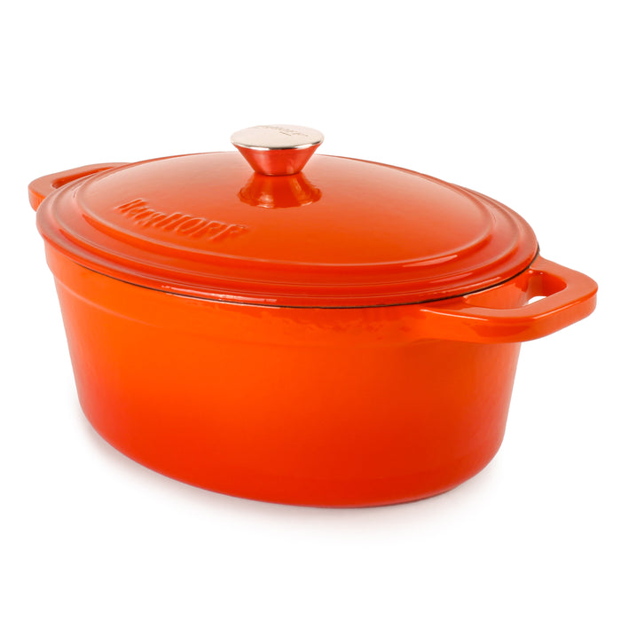 Image 6 of Neo 4Pc Cast Iron Cookware Set, 5qt. & 8qt. Dutch Ovens, Matching Lids, Orange