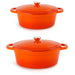 Image 1 of Neo 4Pc Cast Iron Cookware Set, 5qt. & 8qt. Dutch Ovens, Matching Lids, Orange