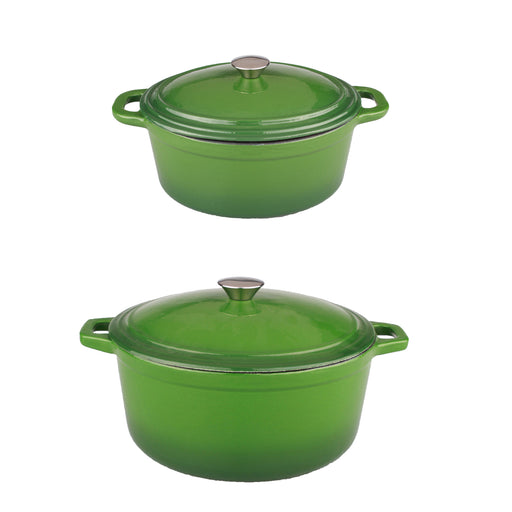 Image 1 of Neo 4Pc Cast Iron Cookware Set, 5qt. & 8qt., Green