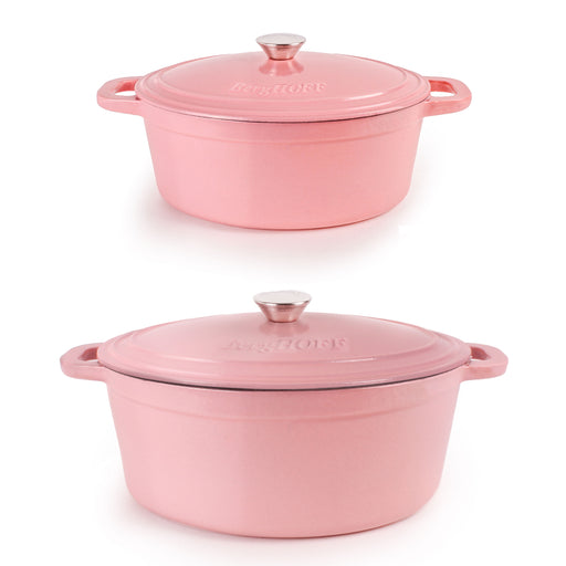 Image 1 of Neo 4Pc Cast Iron Cookware Set, 5qt. & 8qt. Dutch Ovens, Matching Lids, Pink