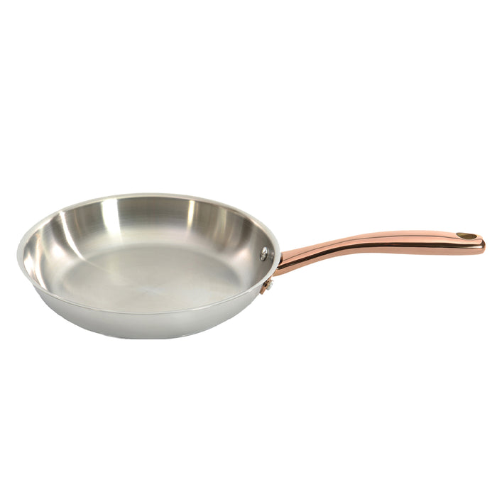 Image 3 of Ouro Gold 5Pc 18/10 Stainless Steel Starter Set, Glass Lids, Rose Gold Handles