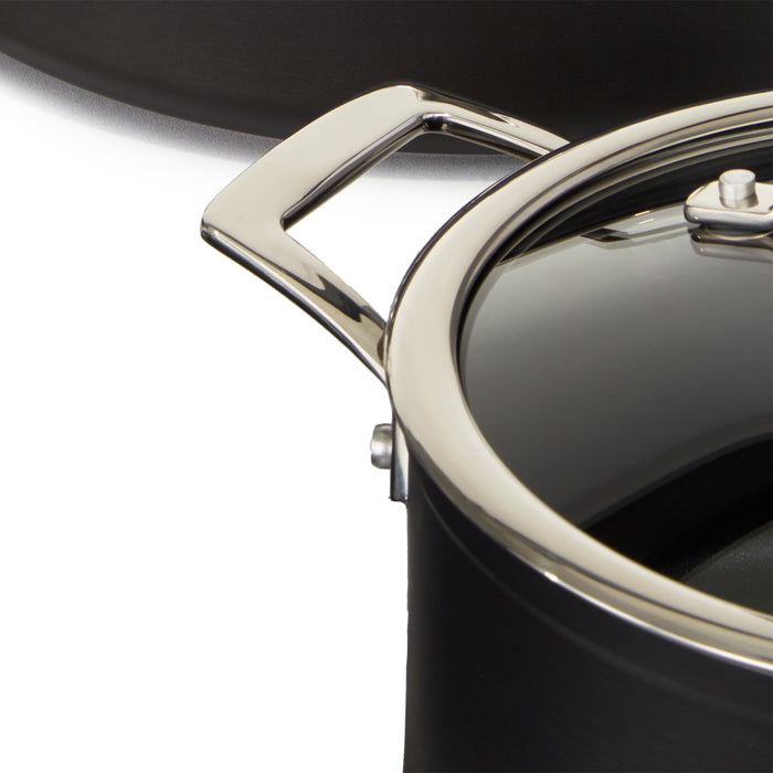 Image 2 of BergHOFF Essentials Non-stick Hard Anodized 8" Stockpot 3.3qt. With Glass Lid, Black