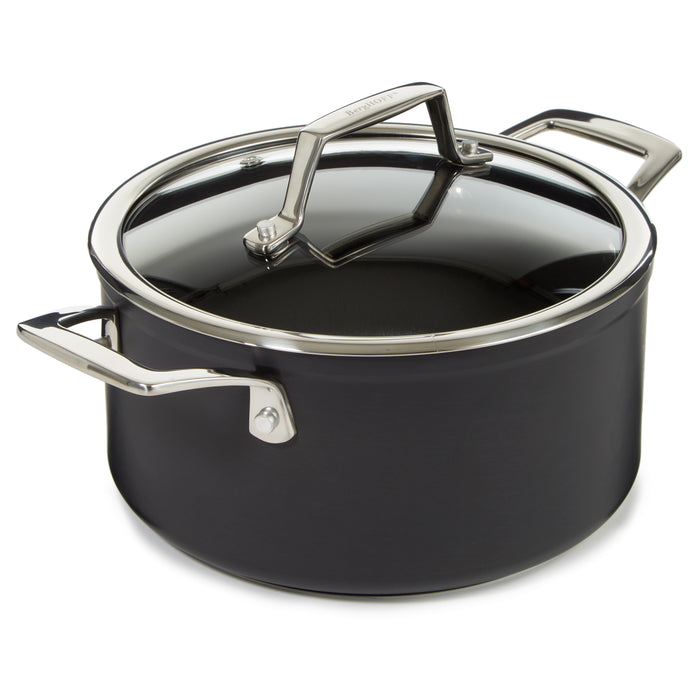 Image 6 of BergHOFF Essentials Non-stick Hard Anodized 8" Stockpot 3.3qt. With Glass Lid, Black