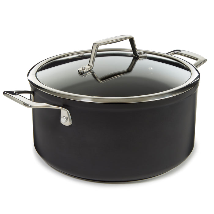 Image 7 of BergHOFF Essentials Non-stick Hard Anodized 10" Stockpot 5.3qt. With Glass Lid, Black