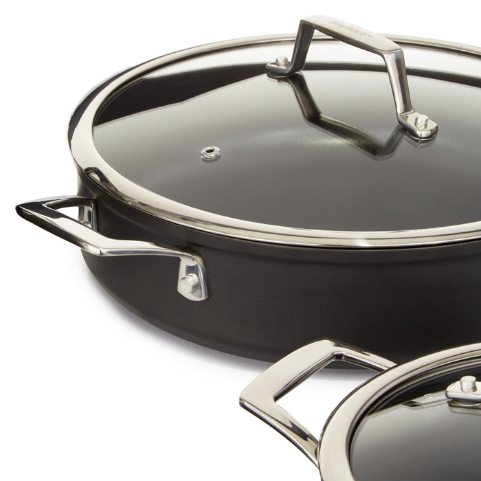 Image 4 of BergHOFF Essentials Non-stick Hard Anodized 11" Deep Skillet 4.3qt. With Glass Lid, Black