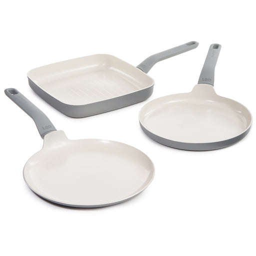 Image 1 of BergHOFF Balance 3Pc Non-stick Ceramic Specialty Cookware Set, Recycled Aluminum, Moonmist