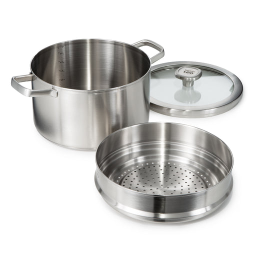 Image 1 of BergHOFF Graphite 3Pc Recycled 18/10 Stainless Steel Steamer Set