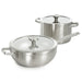 Image 1 of BergHOFF Graphite 4Pc Cookware Set With Glass Lids, Recycled 18/10 Stainless Steel