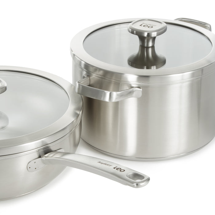 Image 7 of BergHOFF Graphite 4Pc Cookware Set With Glass Lids, Recycled 18/10 Stainless Steel