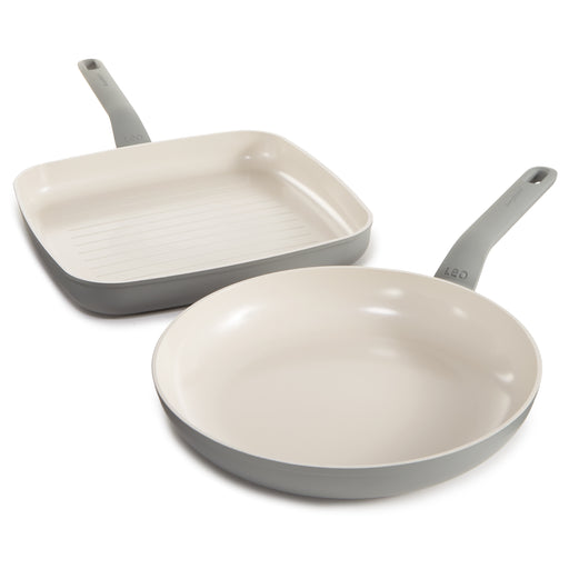 Image 1 of BergHOFF Balance 2Pc Non-stick Ceramic Specialty Cookware Set, Recycled Aluminum, CeraGreen, Moonmist