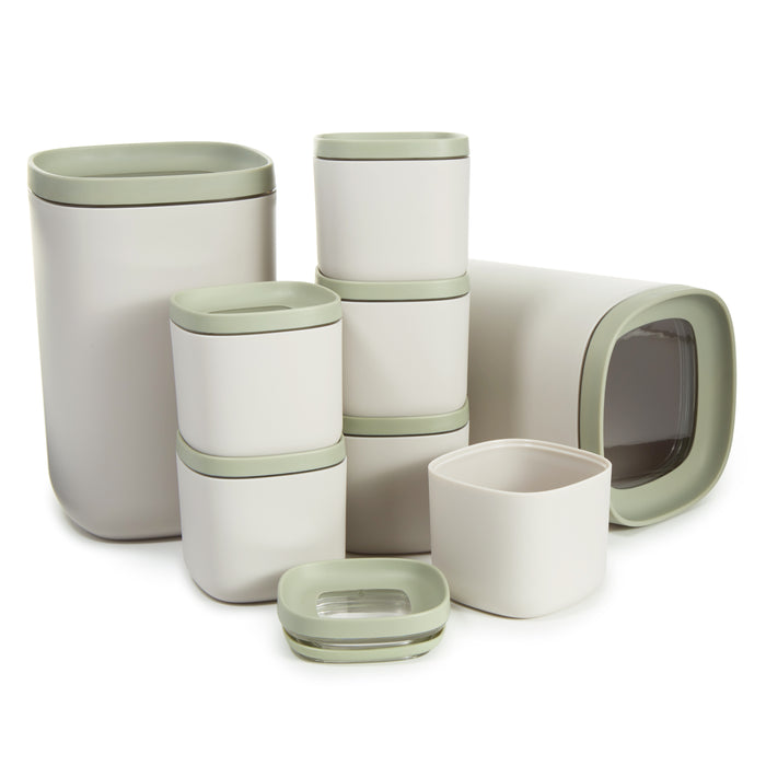 Image 1 of BergHOFF Balance 8Pc Recycled Stackable Food Container Set, Moonmist and Sage