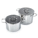 Image 1 of DiNA Helix 4pc Recycled 18/10 Stainless Steel Stockpot Set, Glass Lids