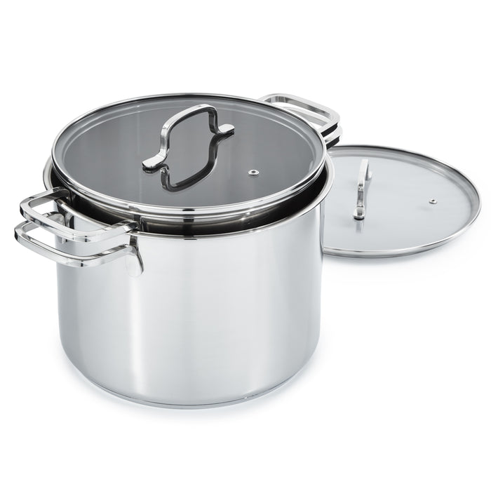 Image 6 of DiNA Helix 4pc Recycled 18/10 Stainless Steel Stockpot Set, Glass Lids