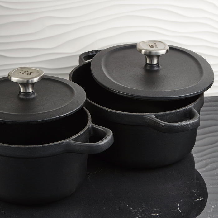 Image 10 of Leo Graphite 4pc Cast Iron Stockpot Set