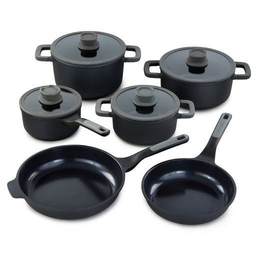 Image 1 of BergHOFF Leo Stone+ 10Pc Nonstick Ceramic Cookware Set