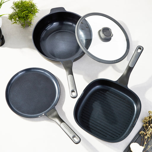 Image 1 of BergHOFF Leo Stone+ 4Pc Nonstick Ceramic Cookware Set