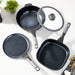 Image 1 of BergHOFF Leo Stone+ 4Pc Nonstick Ceramic Cookware Set