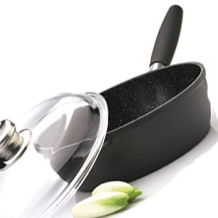 Image 6 of Scala Non-stick Cast Aluminum 9.5" Sautepan 3Qt., Glass Lid, Detachable Handle, Black