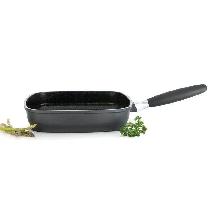 Image 4 of Scala 9.5" Nonstick Square Grill Pan, Cast Aluminum, Removeable Handle