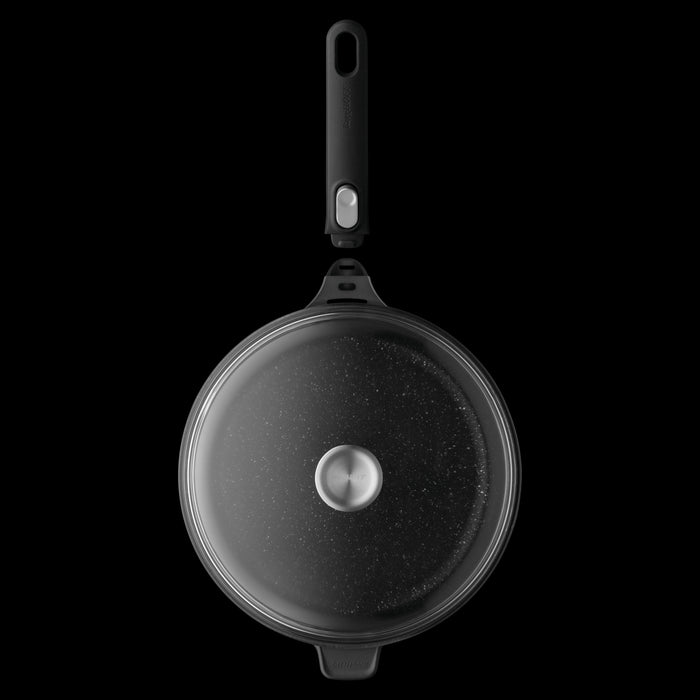 Image 4 of BergHOFF GEM 11" Non-stick Saute Pan 4.6Qt., Detachable Handle, Black, Glass Lid