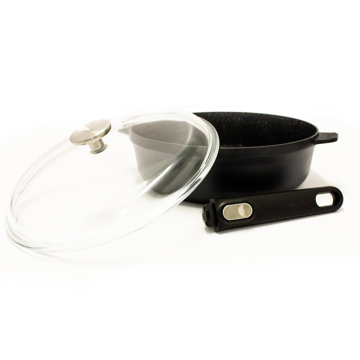 Image 7 of BergHOFF GEM 11" Non-stick Saute Pan 4.6Qt., Detachable Handle, Black, Glass Lid