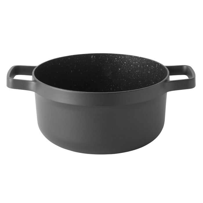 Image 3 of BergHOFF GEM 8" Non-stick Stockpot 3Qt., Black, Glass Lid