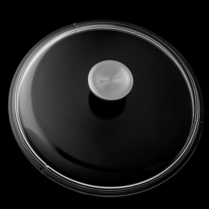 Image 7 of BergHOFF GEM 8" Non-stick Stockpot 3Qt., Black, Glass Lid