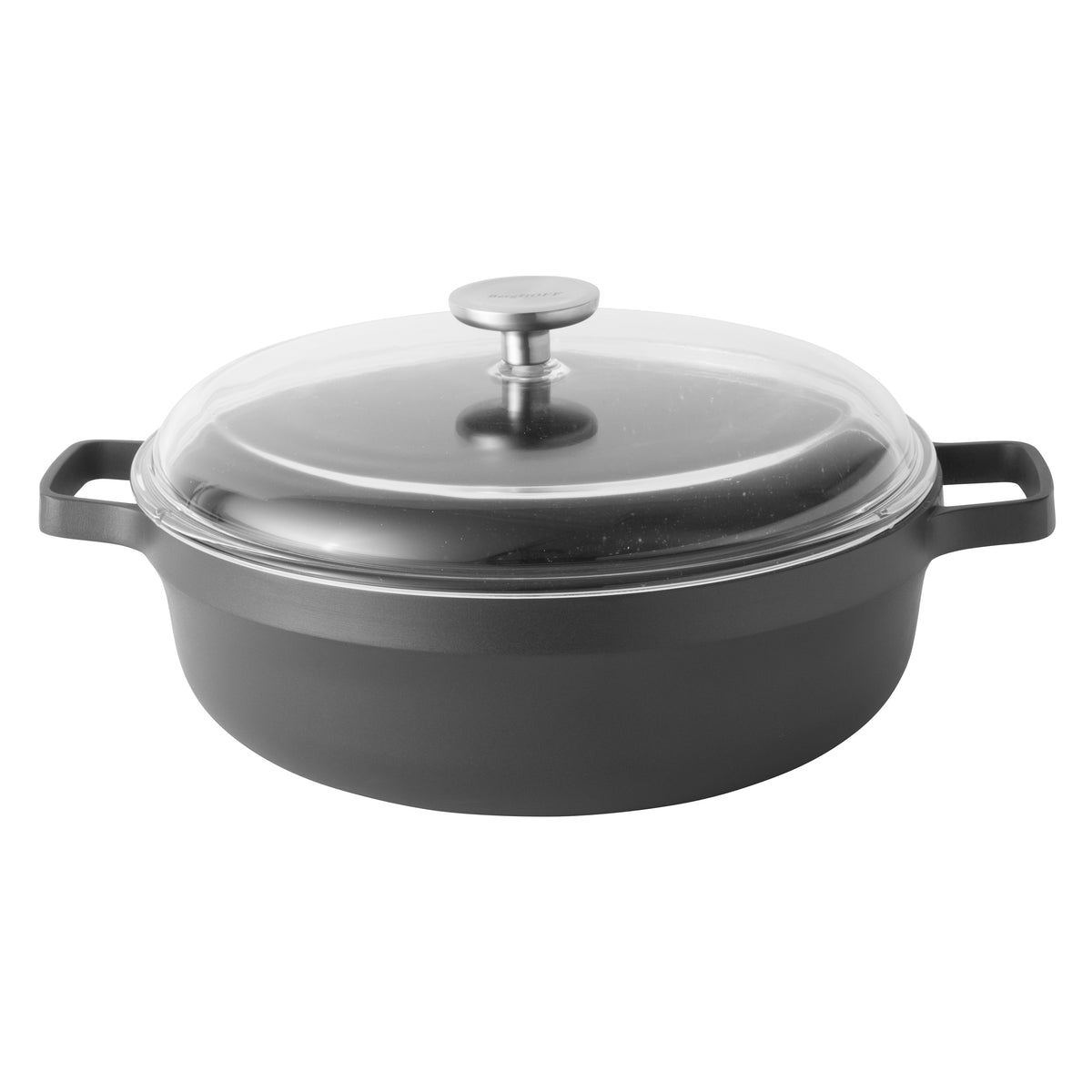 BergHOFF GEM 11 Non stick Two Handle Saute Pan 4.9Qt. Black Glass L