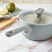 Image 7 of BergHOFF Balance Non-stick Ceramic Saucepan 7", 2.1qt. With Glass Lid, Recycled Aluminum, Moonmist