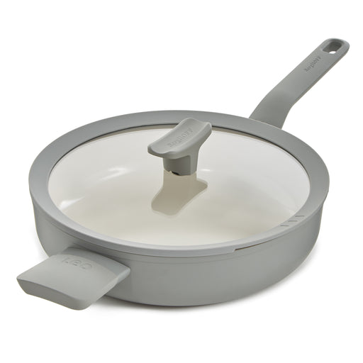 Image 1 of BergHOFF Balance Non-stick Ceramic Sauté Pan (Long Handle) 10.25", 3.1qt. With Glass Lid, Recycled Aluminum, Moonmist