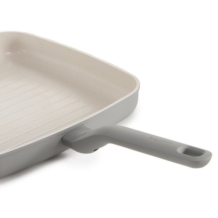 Image 3 of BergHOFF Balance Non-stick Ceramic Grill Pan 10", Recycled Aluminum, Moonmist