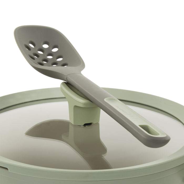 Image 3 of BergHOFF Balance Non-stick Ceramic Saucepan 7", 2.1qt. With Glass Lid, Recycled Aluminum, Sage