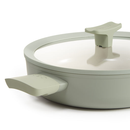 Image 2 of BergHOFF Balance Non-stick Ceramic Sauté Pan 10.25", 3.1qt. With Glass Lid, Recycled Aluminum, Sage