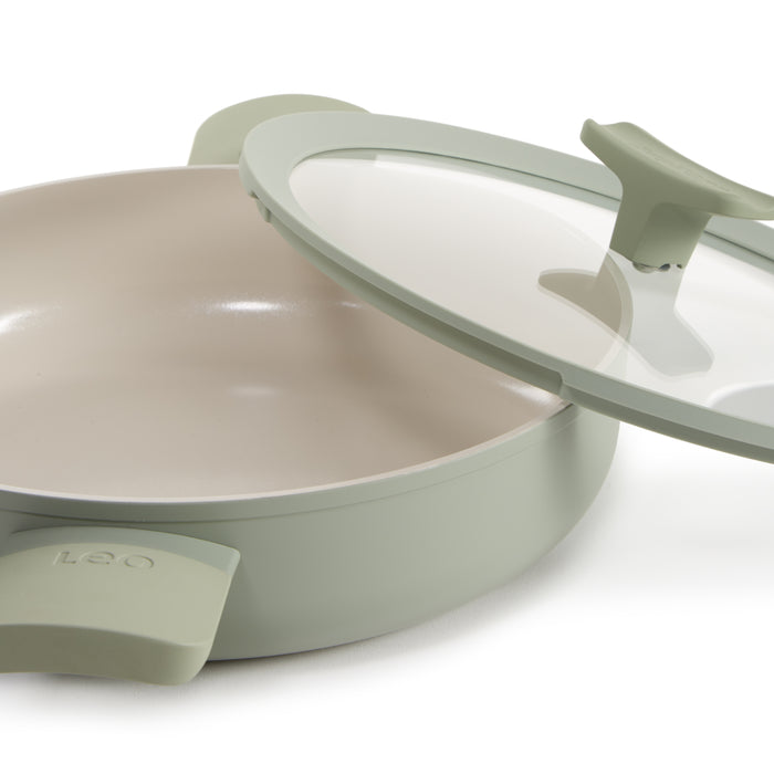 Image 5 of BergHOFF Balance Non-stick Ceramic Sauté Pan 10.25", 3.1qt. With Glass Lid, Recycled Aluminum, Sage