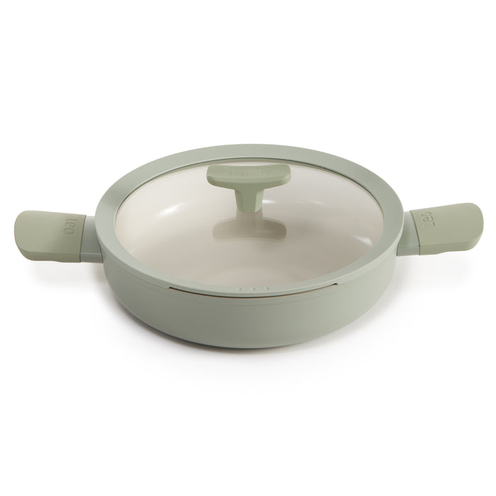 Image 7 of BergHOFF Balance Non-stick Ceramic Sauté Pan 10.25", 3.1qt. With Glass Lid, Recycled Aluminum, Sage