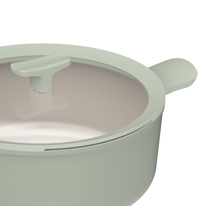 Image 5 of BergHOFF Balance Non-stick Ceramic Stockpot 11", 6.5qt. With Glass Lid, Recycled Aluminum, Sage