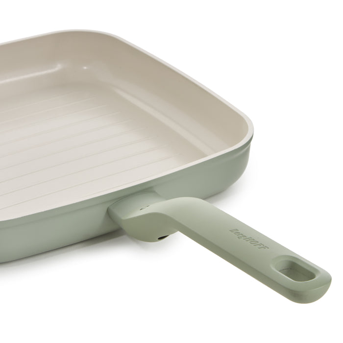 Image 3 of BergHOFF Balance Non-stick Ceramic Grill Pan 10", Recycled Aluminum, Sage