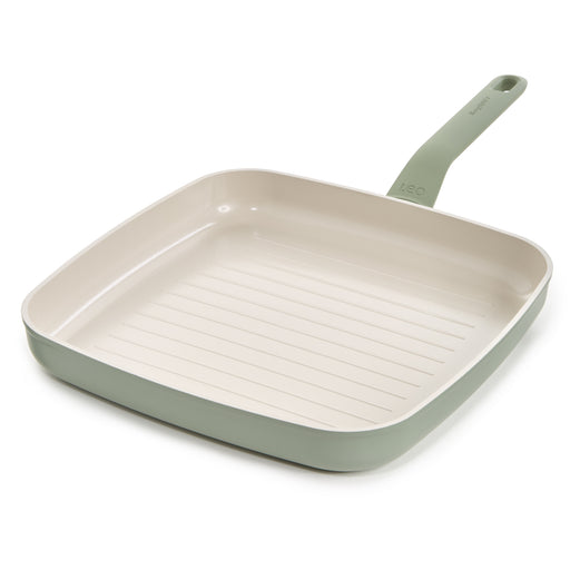 Image 1 of BergHOFF Balance Non-stick Ceramic Grill Pan 11", Recycled Aluminum, Sage