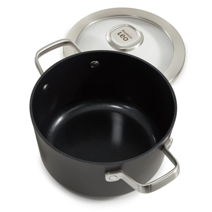 Image 4 of BergHOFF Graphite Non-stick Ceramic Stockpot 8", 3.3qt. With Glass Lid, Sustainable Recycled Material