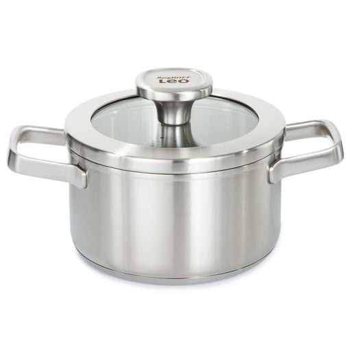 Image 1 of BergHOFF Graphite Recycled 18/10 Stainless Steel Stockpot 6.25", 1.7qt. With Glass Lid