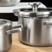 Image 2 of BergHOFF Graphite Recycled 18/10 Stainless Steel Stockpot 6.25", 1.7qt. With Glass Lid