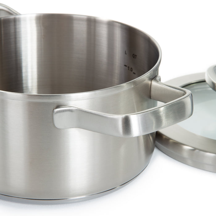 Image 4 of BergHOFF Graphite Recycled 18/10 Stainless Steel Stockpot 6.25", 1.7qt. With Glass Lid