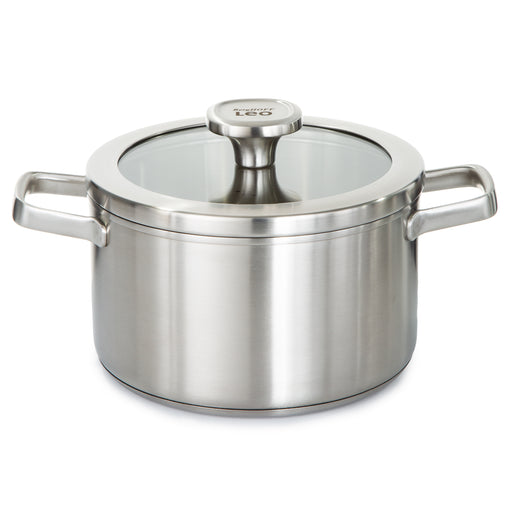 Image 1 of BergHOFF Graphite Recycled 18/10 Stainless Steel Stockpot 8", 3.6qt. With Glass Lid