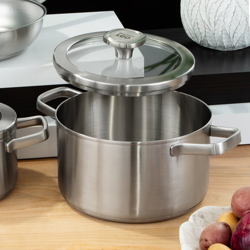 Image 2 of BergHOFF Graphite Recycled 18/10 Stainless Steel Stockpot 8", 3.6qt. With Glass Lid