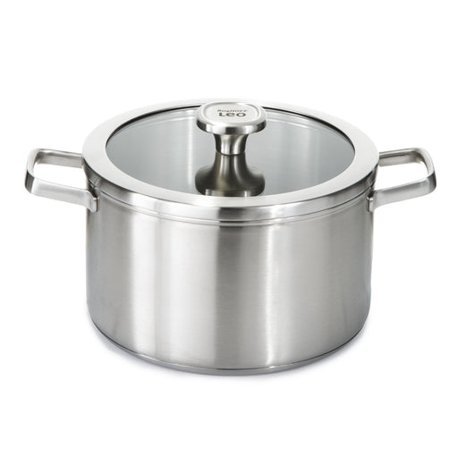 Image 1 of BergHOFF Graphite Recycled 18/10 Stainless Steel Stockpot 10", 6.3qt. With Glass Lid