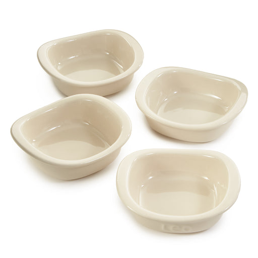 Image 1 of BergHOFF Balance Stone 4Pc Ramekin Crème Brûlée set 4.25", 7oz., Moonbeam