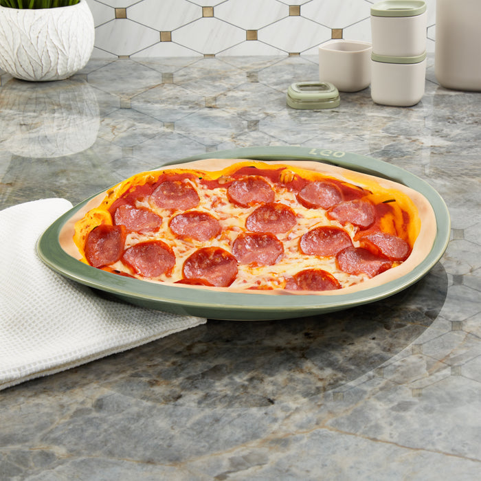 Image 2 of BergHOFF Balance Stone Ribbed Pizza Tray 15.75", Sage